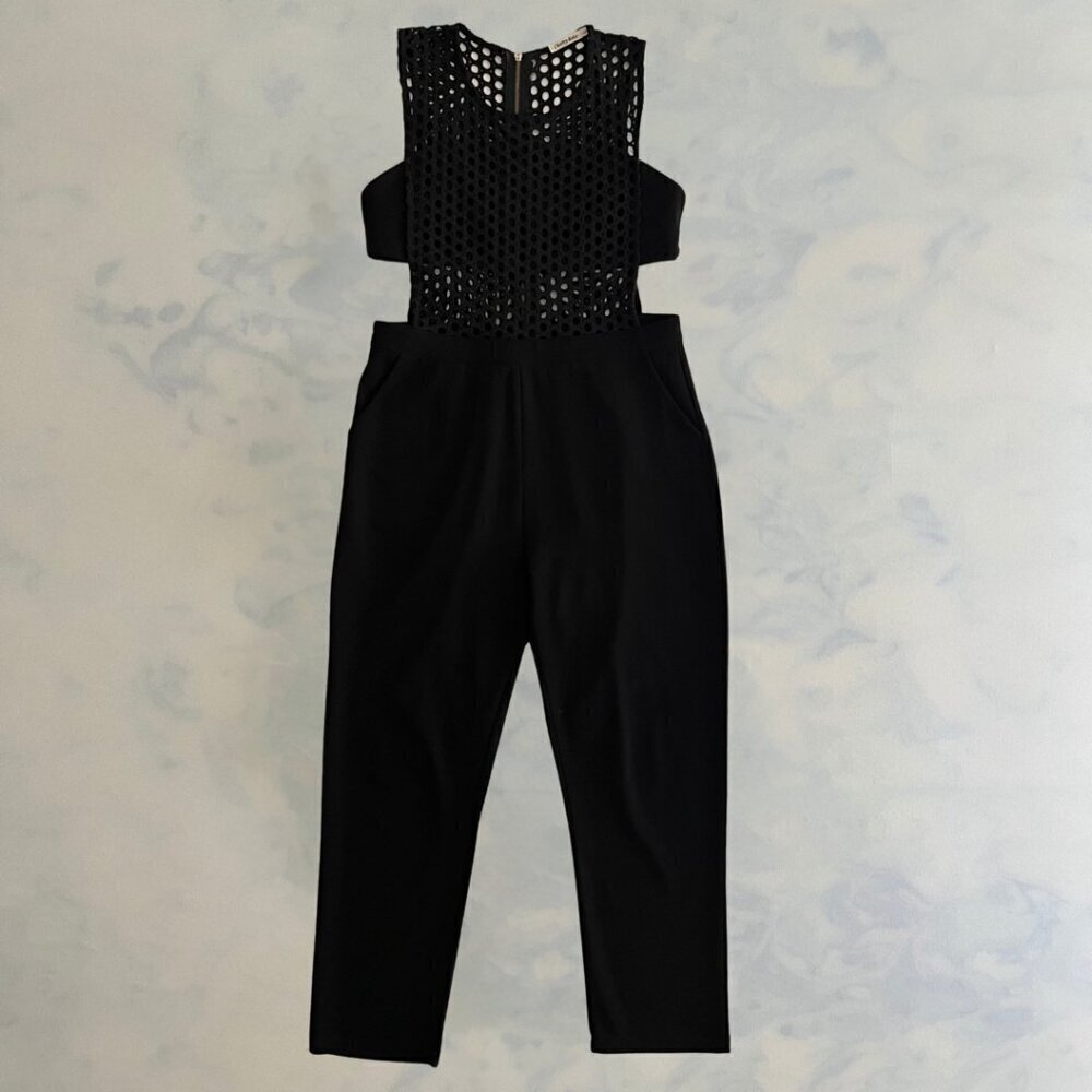 Cherry Koko Black Knit Bandeau Top Tapered Leg Jumpsuit